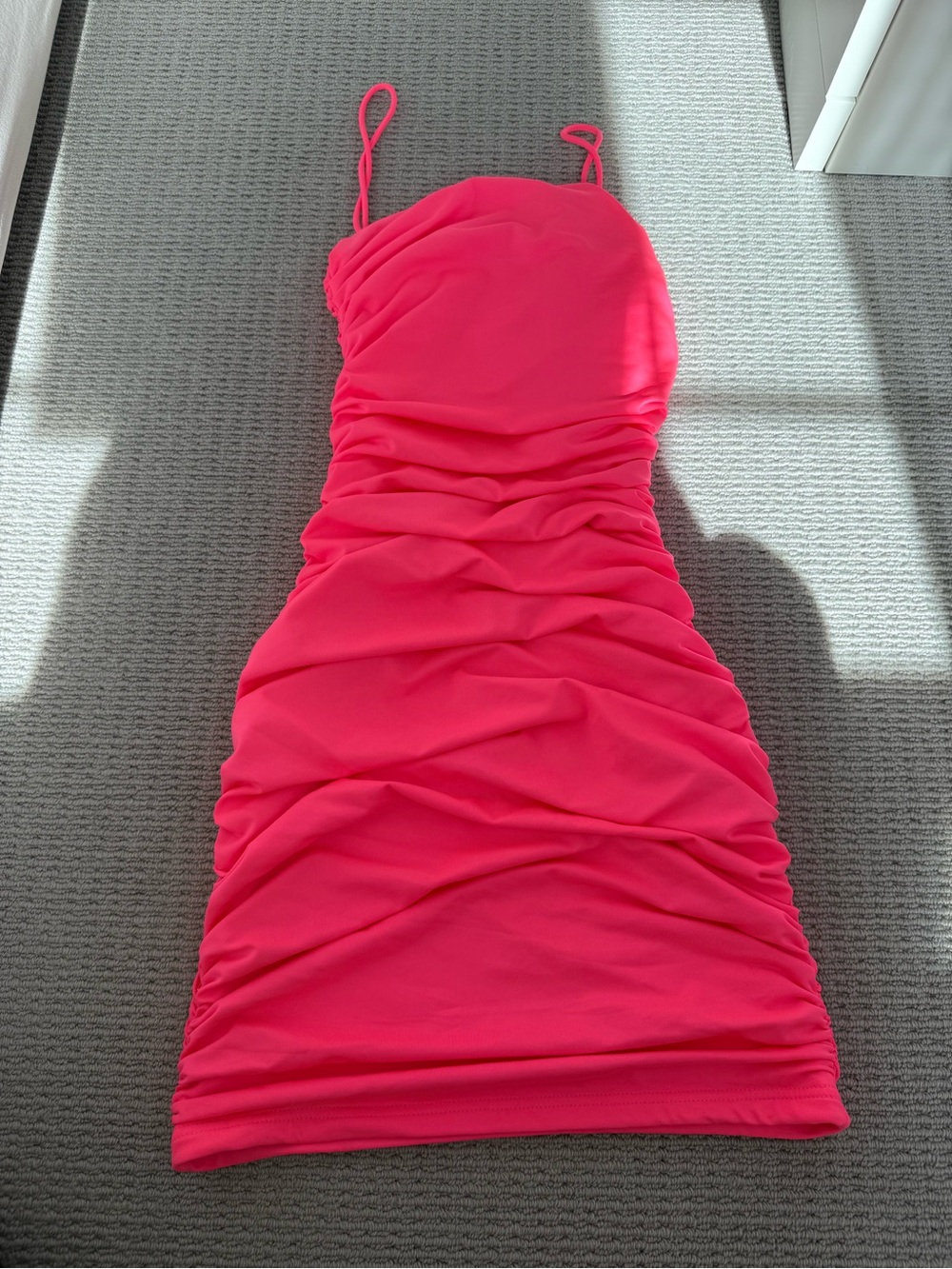 superdown Hot Pink Ruched Mini Dress